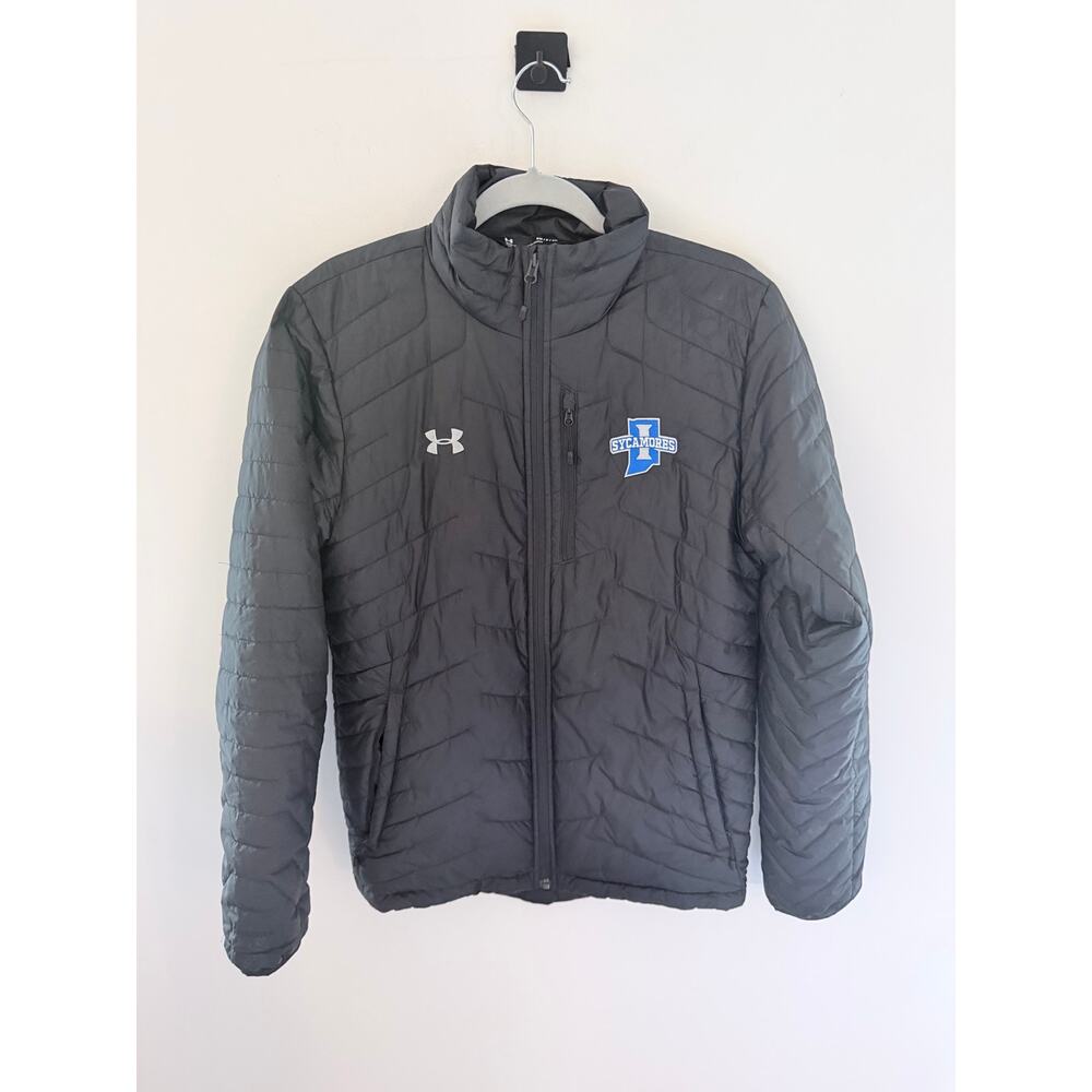Under Armour Black Puffer Jacket Indiana State Sycamore Embroidered-Size S